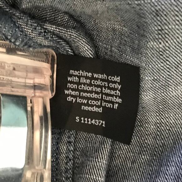 Lane Bryant Jumpsuit Size 18 Womens Cotton Denim Elastic Bodice Side Pockets - Picture 9 of 9